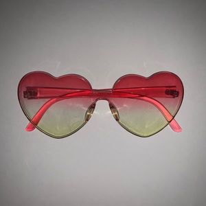 Pink to yellow ombré heart sunglasses